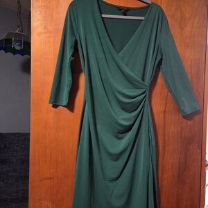 Banana Republic Elegant Green Long Sleeve Dress